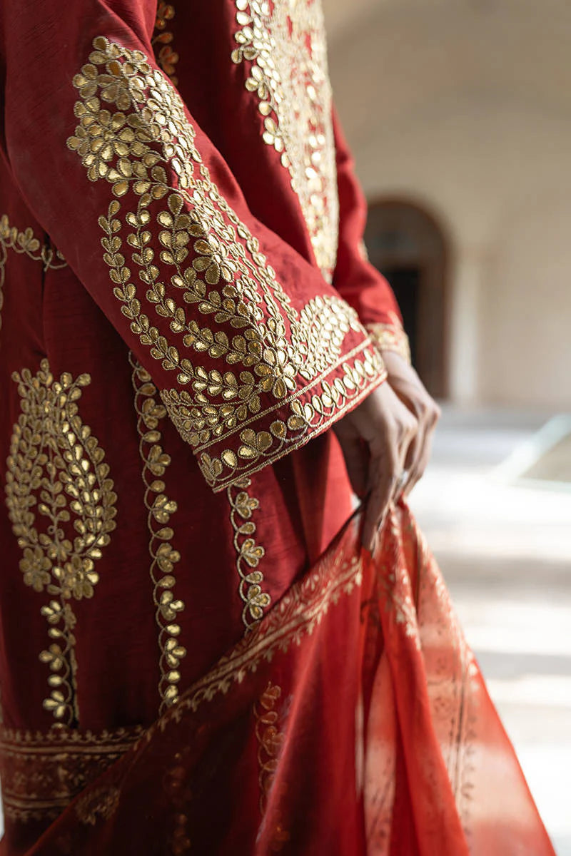 Rust Gotta With Pant And Dupatta