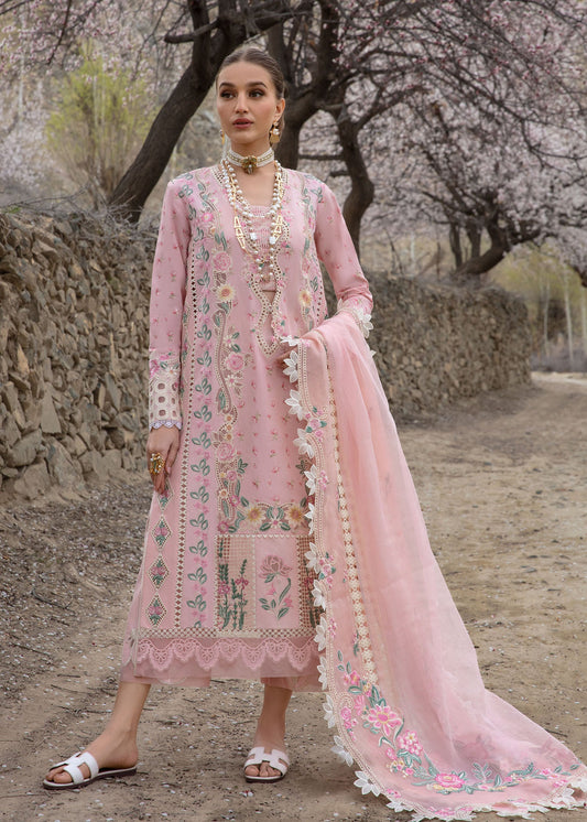 Crimson Luxury Lawn 2024 | Sarfaraz | Believe In Her – Blush Pink