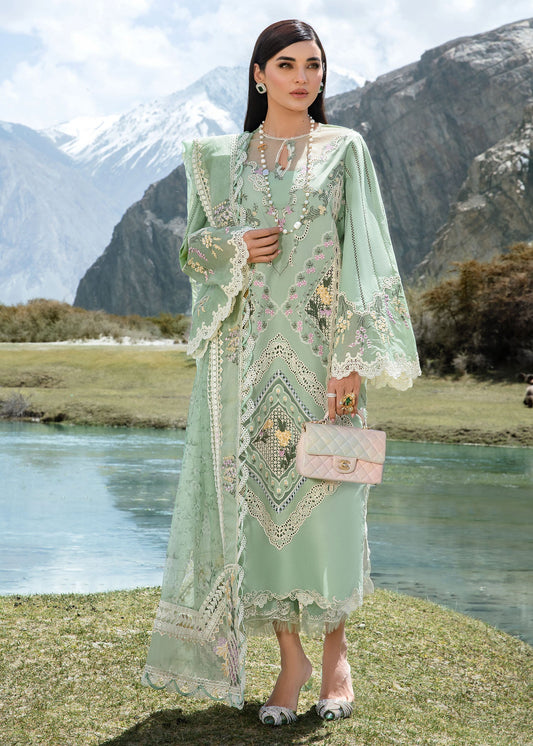 Crimson Luxury Lawn 2024 | Sarfaraz | A French Brunch – Sage