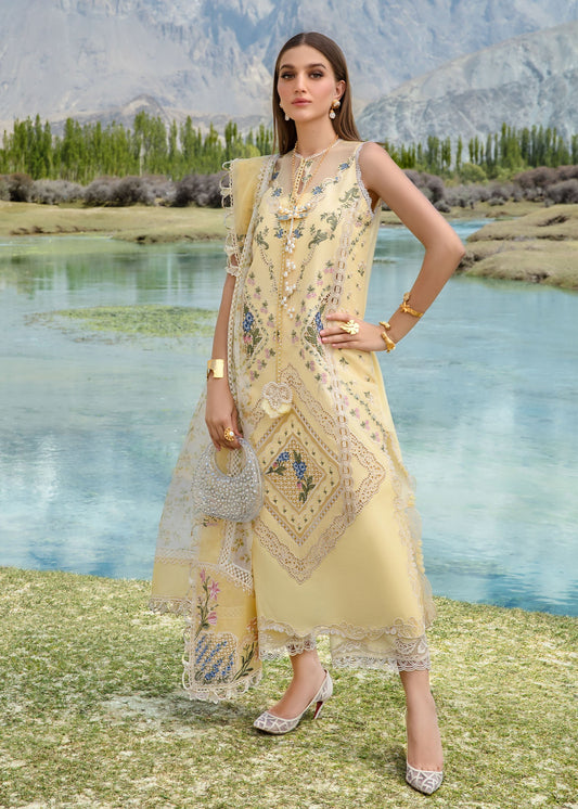 Crimson Luxury Lawn 2024 | Sarfaraz | A French Brunch – Sunflower Yellow