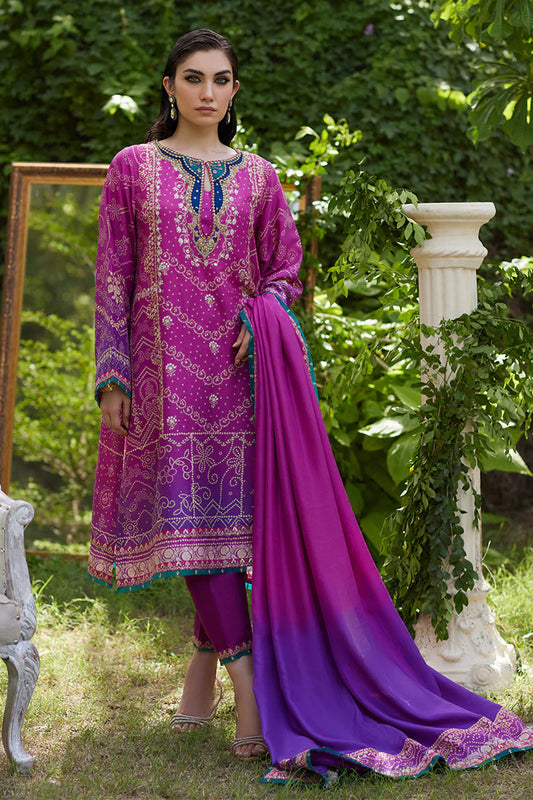 Tazeen Magenta Ombre Shirt And Dupatta