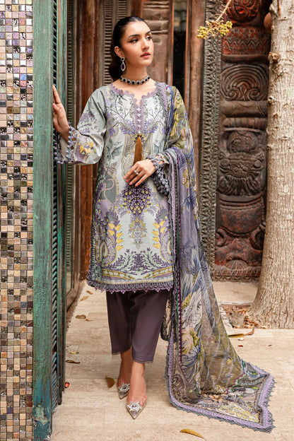 URBANE CHIFFON COLLECTION - DARK VIOlET SUIT-SET