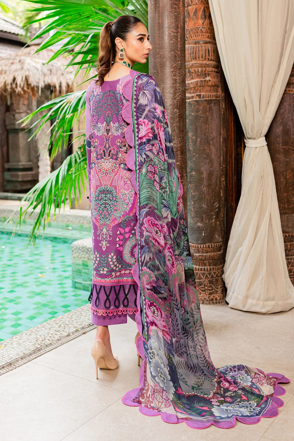 URBANE CHIFFON COLLECTION - PURPLE SUIT-SET