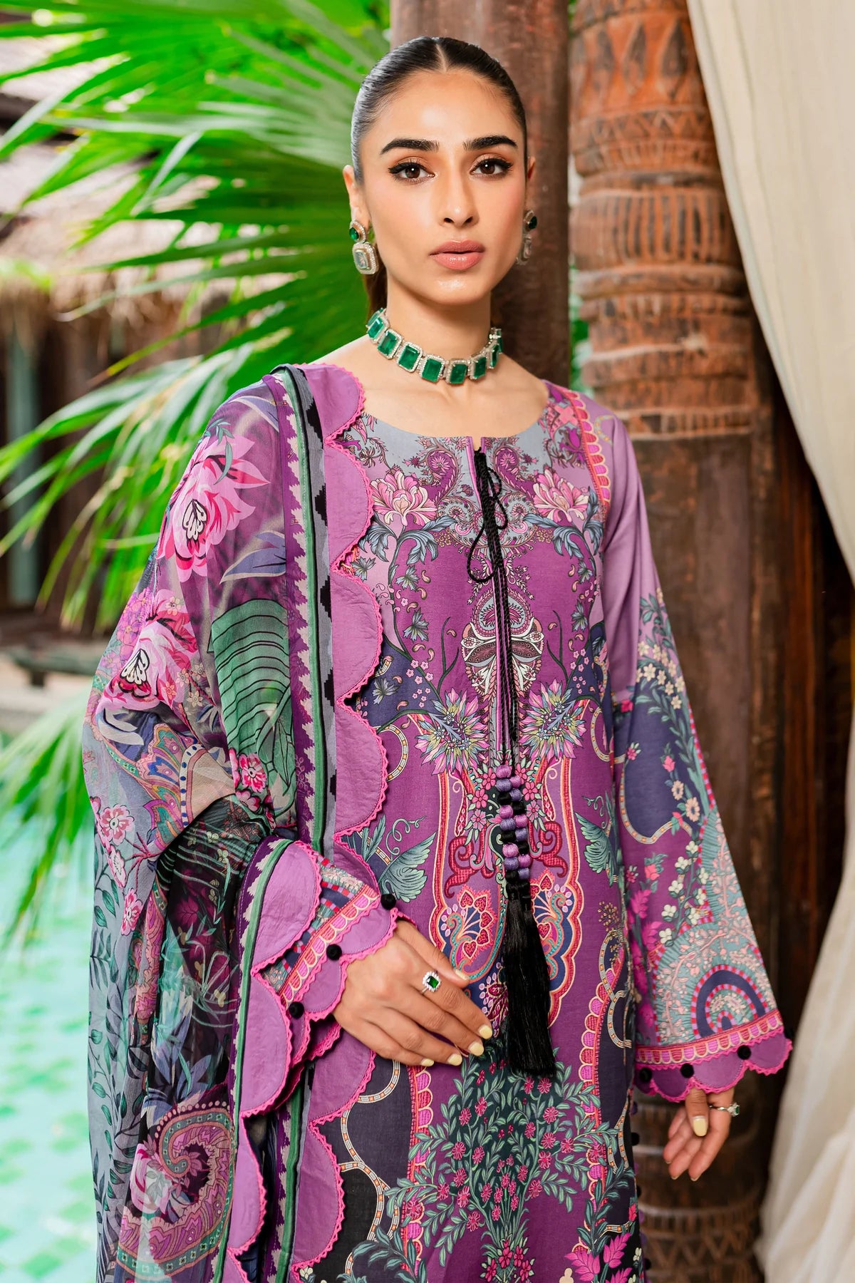 URBANE CHIFFON COLLECTION - PURPLE SUIT-SET