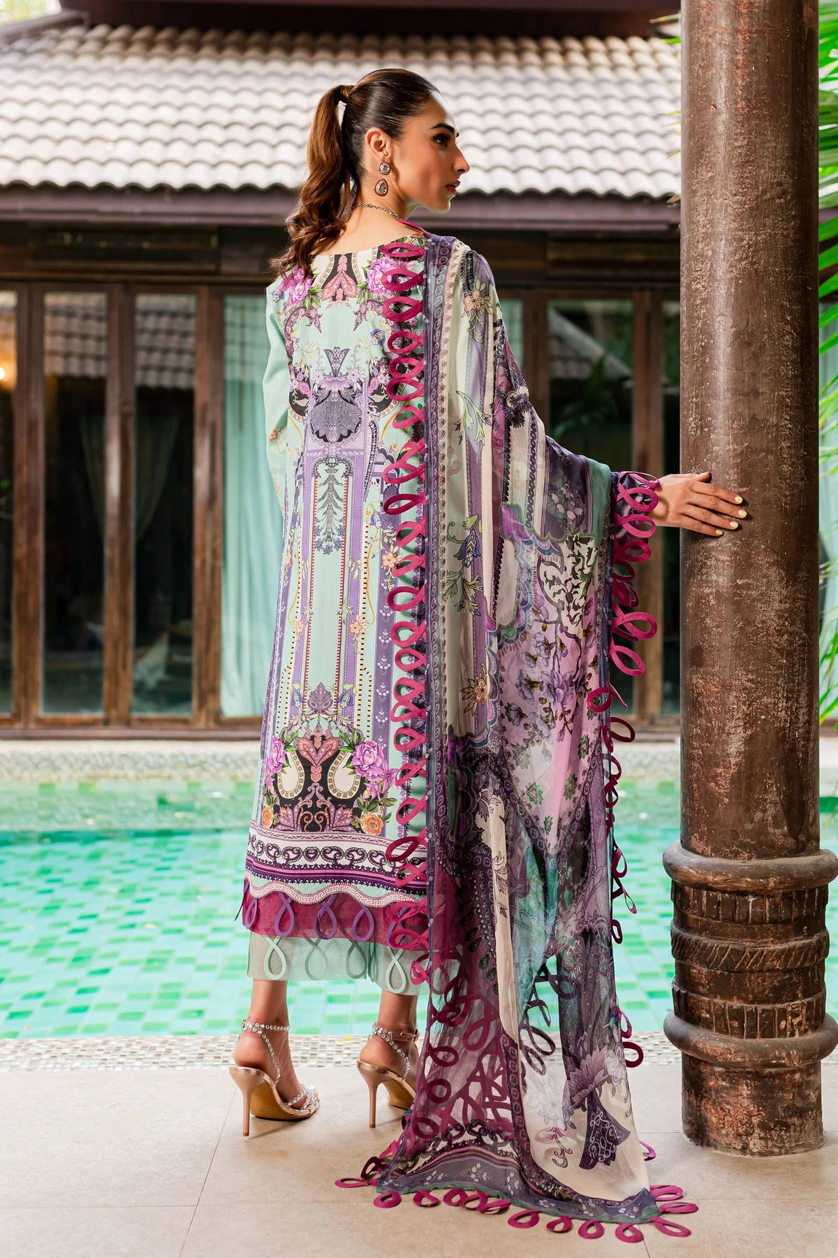 URBANE CHIFFON COLLECTION - SEA GREEN SUIT-SET