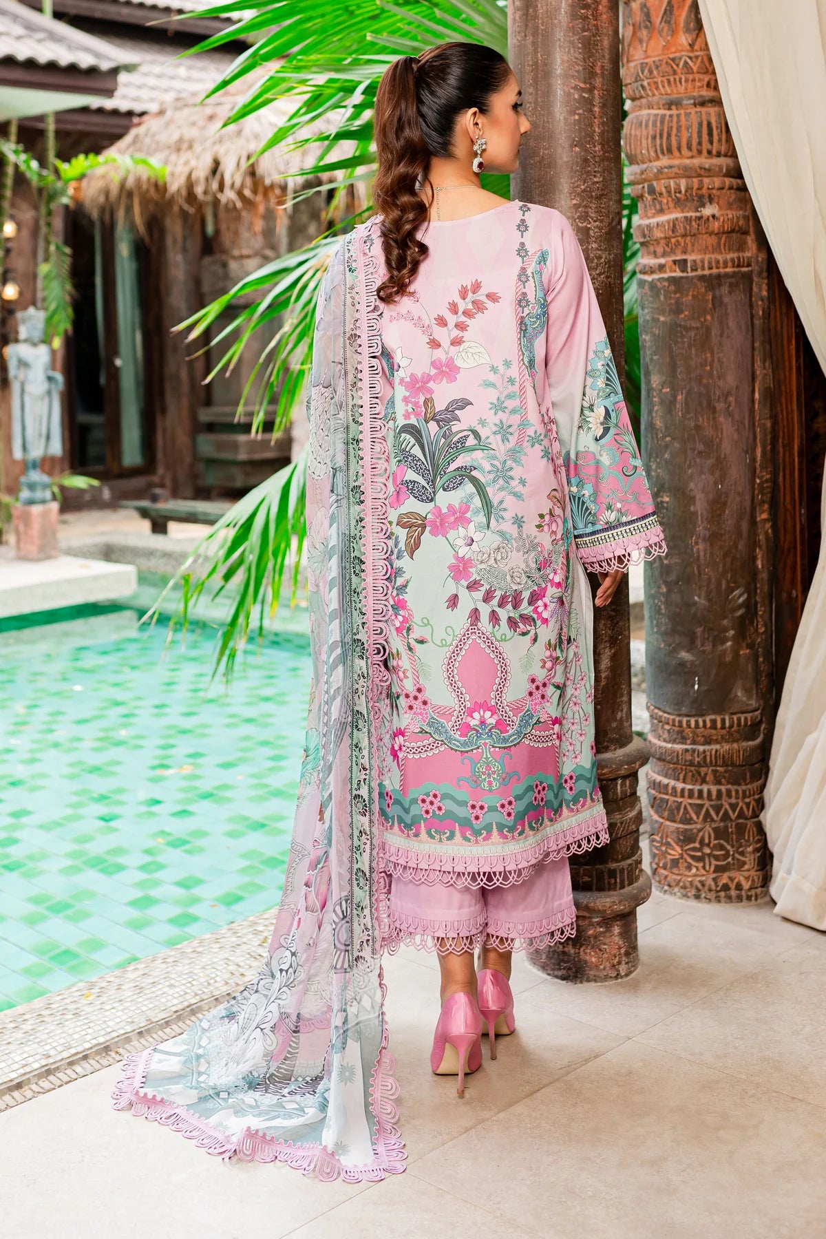 URBANE CHIFFON COLLECTION - MAUVE PINK SUIT-SET