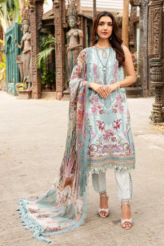 URBANE CHIFFON COLLECTION - AQUA SUIT-SET