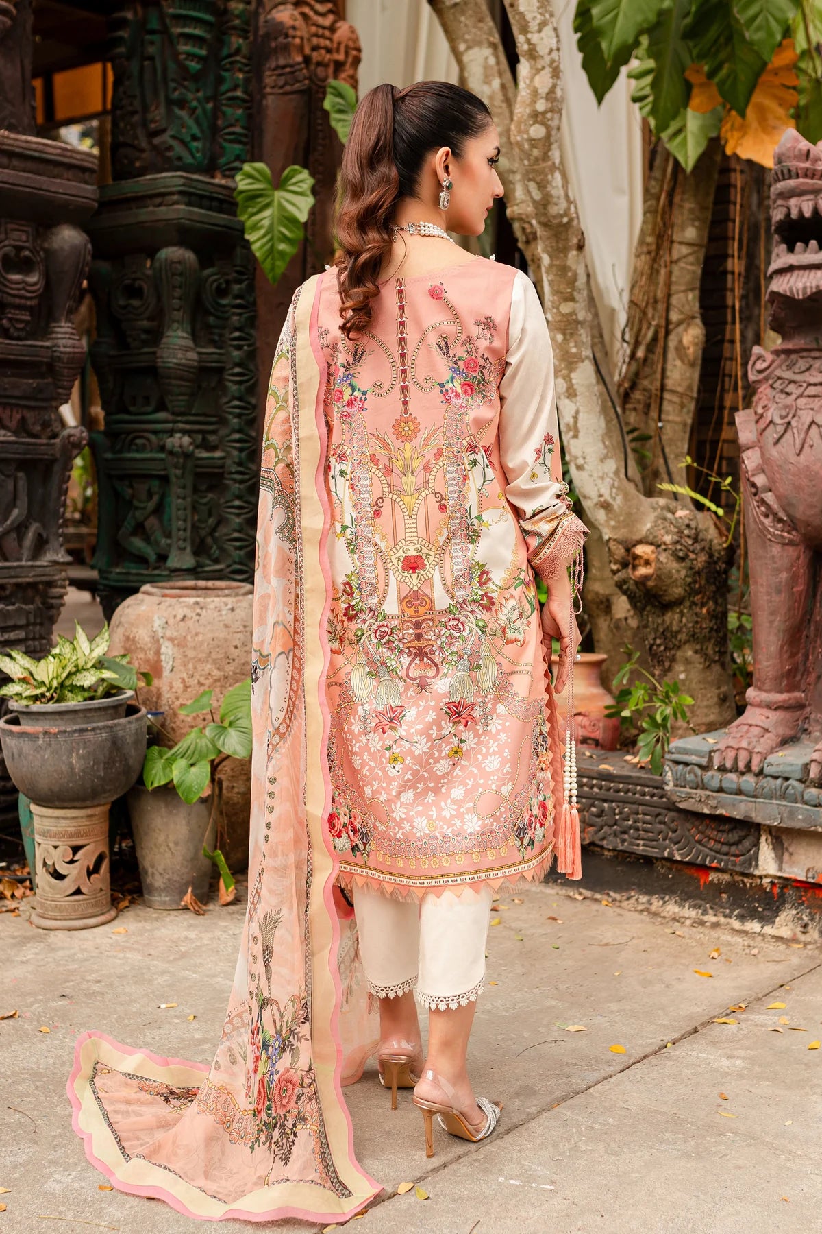 URBANE CHIFFON COLLECTION - PEACH SUIT-SET