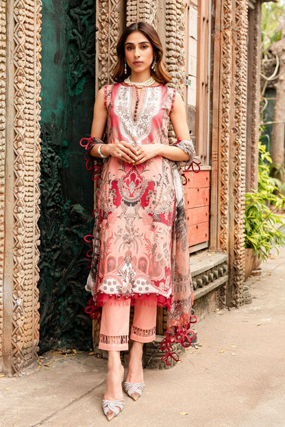 URBANE CHIFFON COLLECTION - PEACHY PINK SUIT-SET