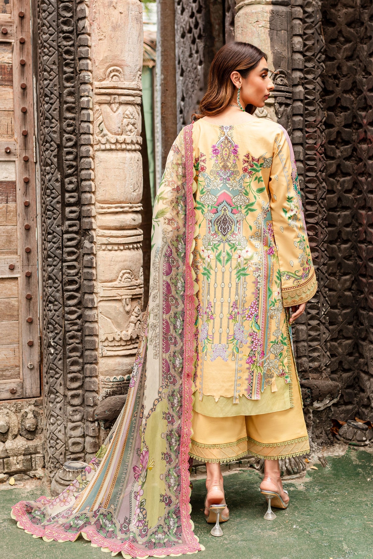 URBANE CHIFFON COLLECTION - MUSTARD SUIT-SET