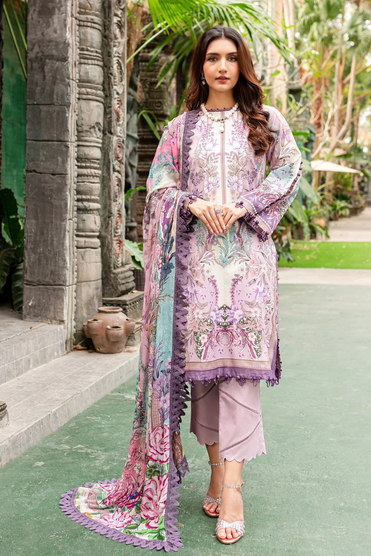 URBANE CHIFFON COLLECTION - DUSTY MAUVE SUIT-SET