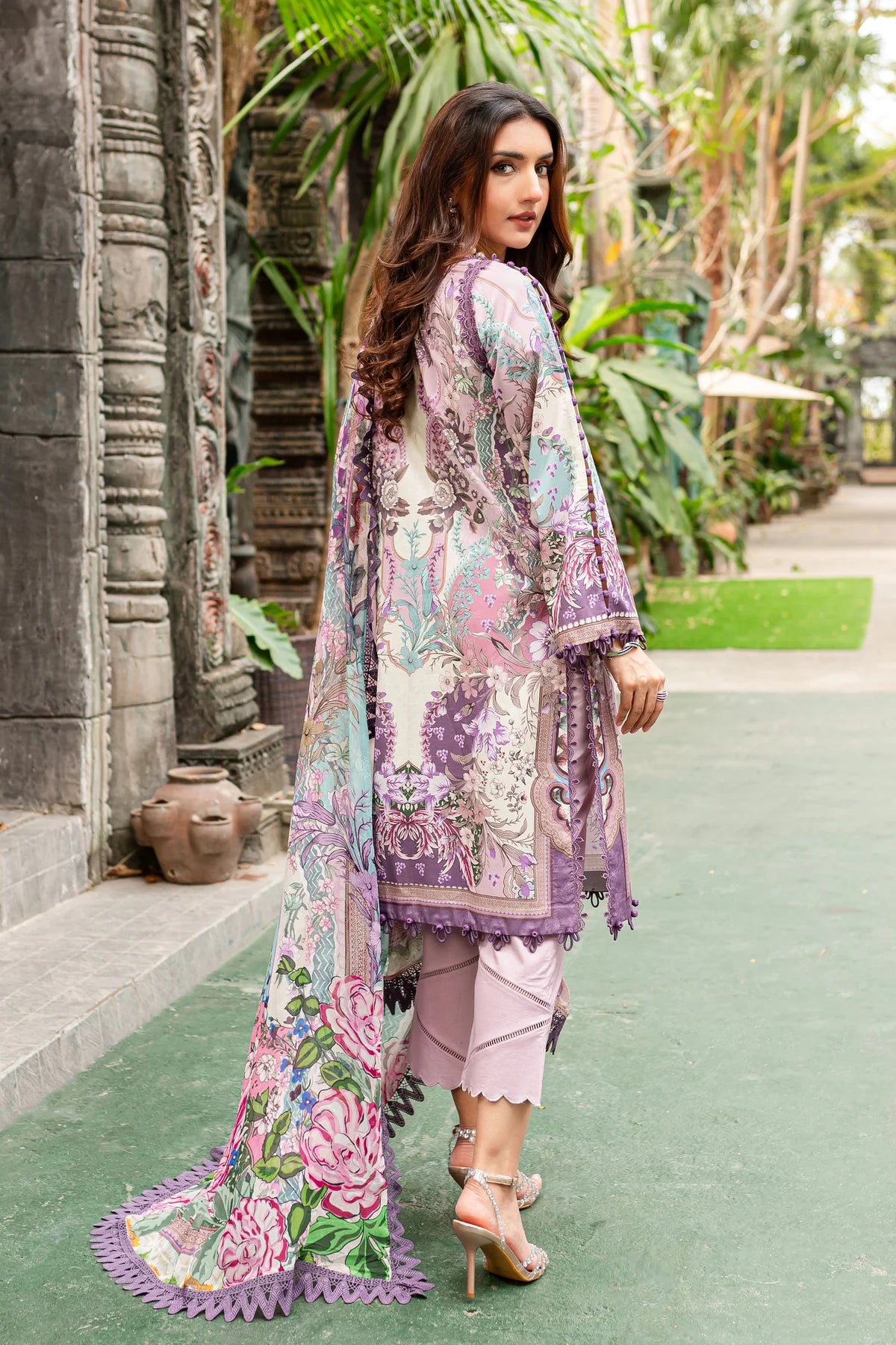 URBANE CHIFFON COLLECTION - DUSTY MAUVE SUIT-SET