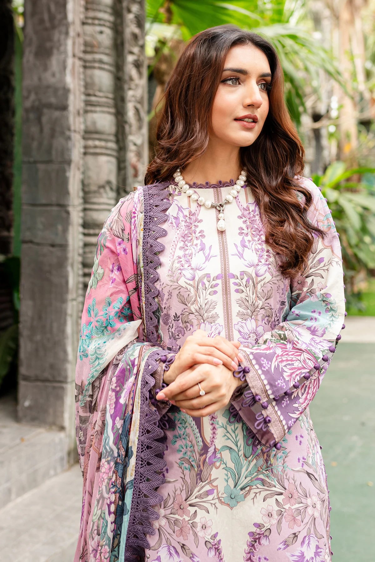 URBANE CHIFFON COLLECTION - DUSTY MAUVE SUIT-SET