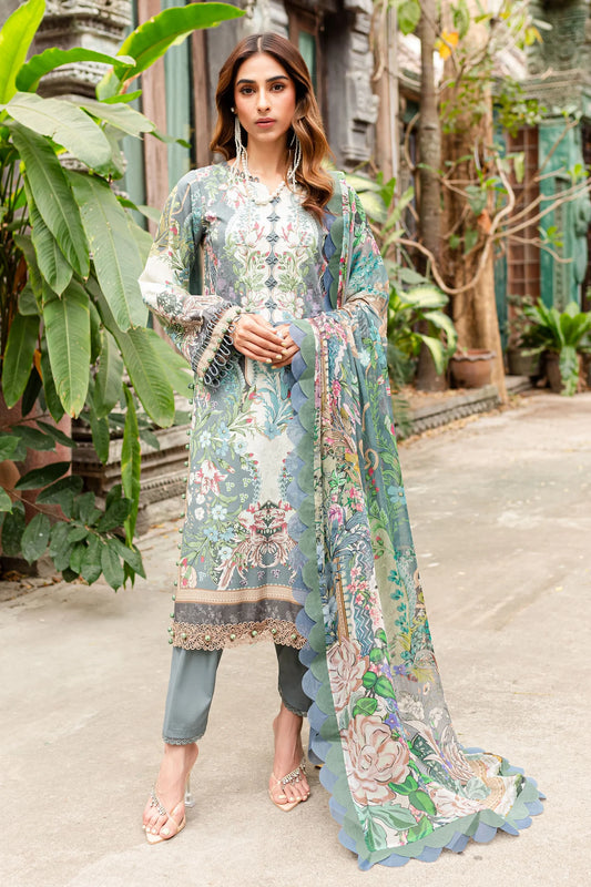 URBANE CHIFFON COLLECTION - GREYISH SUIT-SET