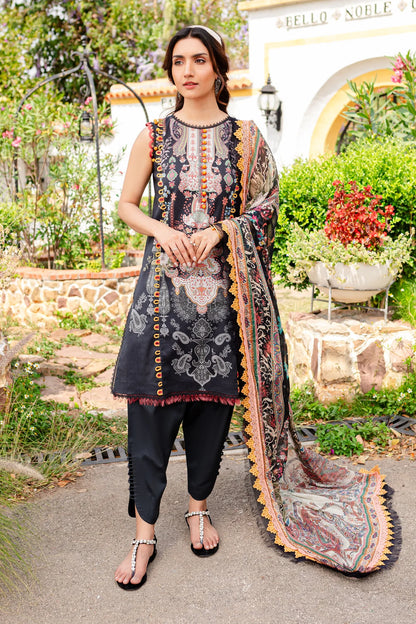 URBANE CHIFFON DUP VOL II 2024 - BLACK SUIT-SET