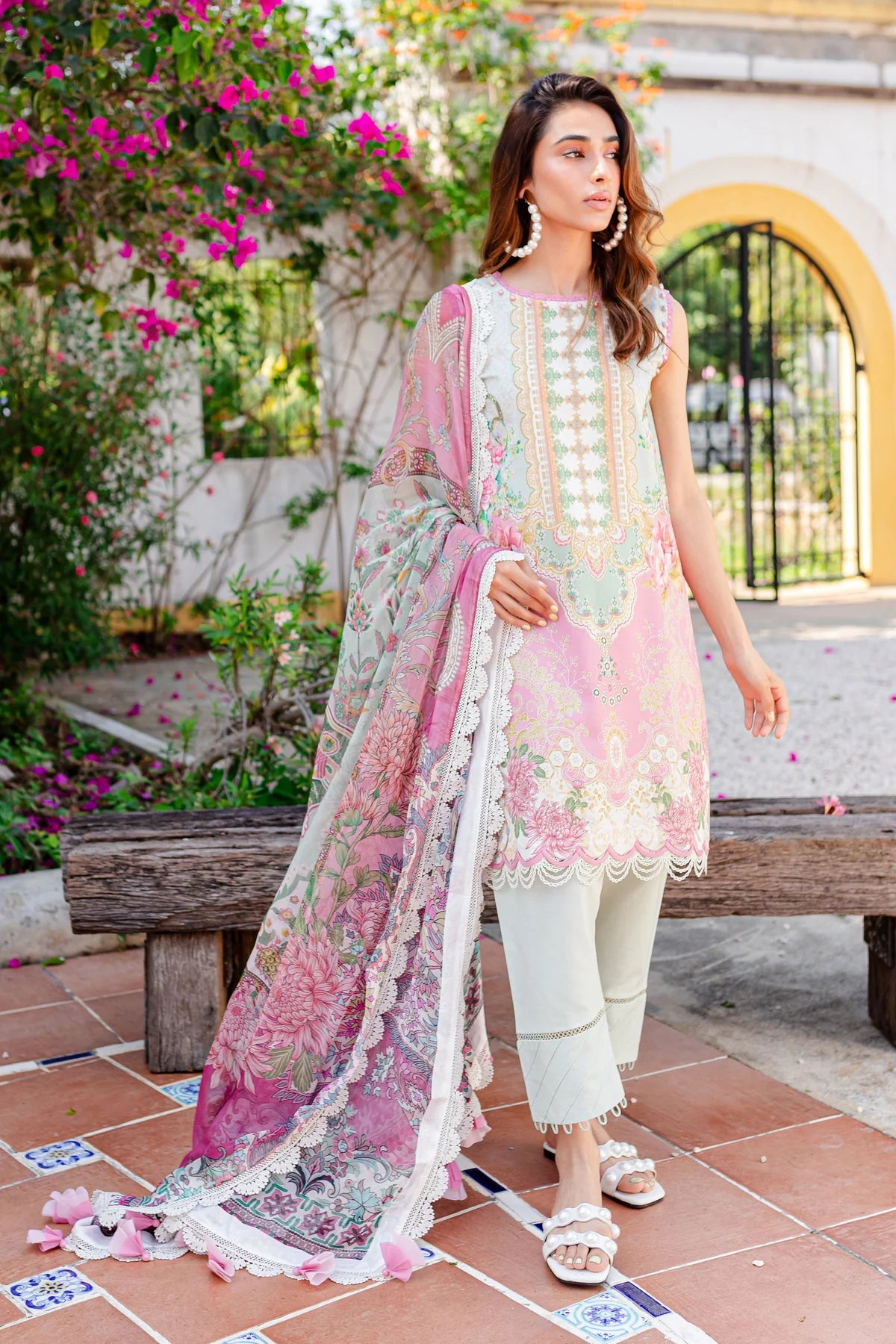 URBANE CHIFFON DUP VOL II 2024 - GREEN / PURPLE SUIT-SET