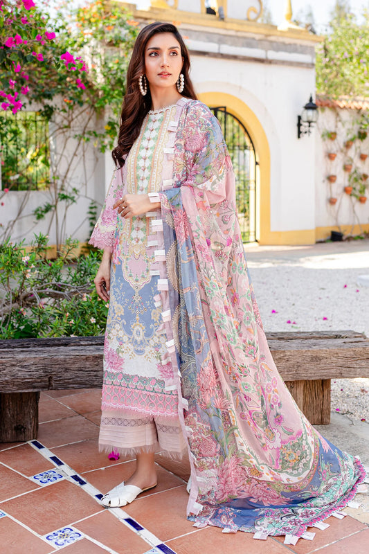 URBANE CHIFFON DUP VOL II 2024 - BLUE / PINK SUIT-SET