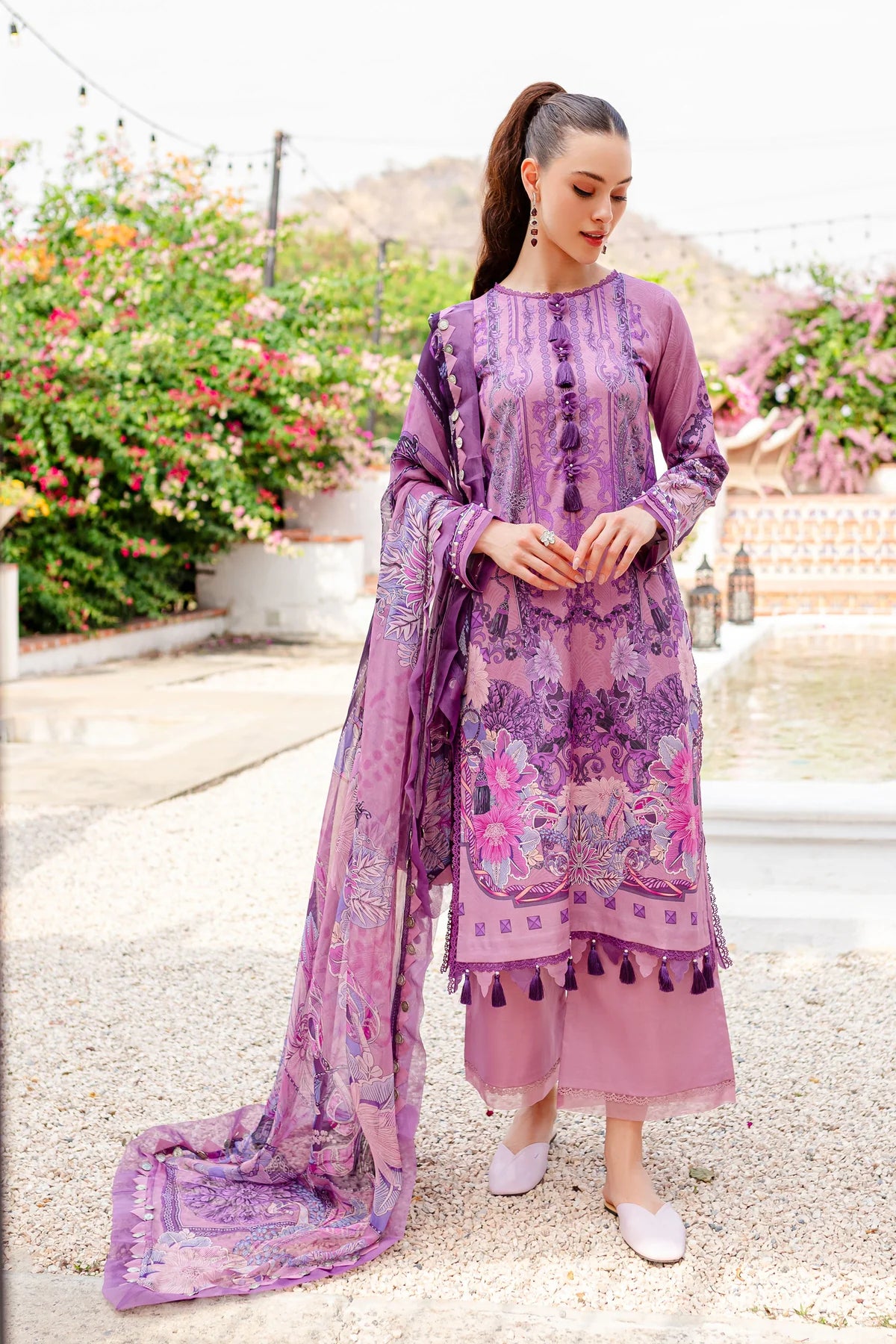 URBANE CHIFFON DUP VOL II 2024 - LILAC SUIT-SET