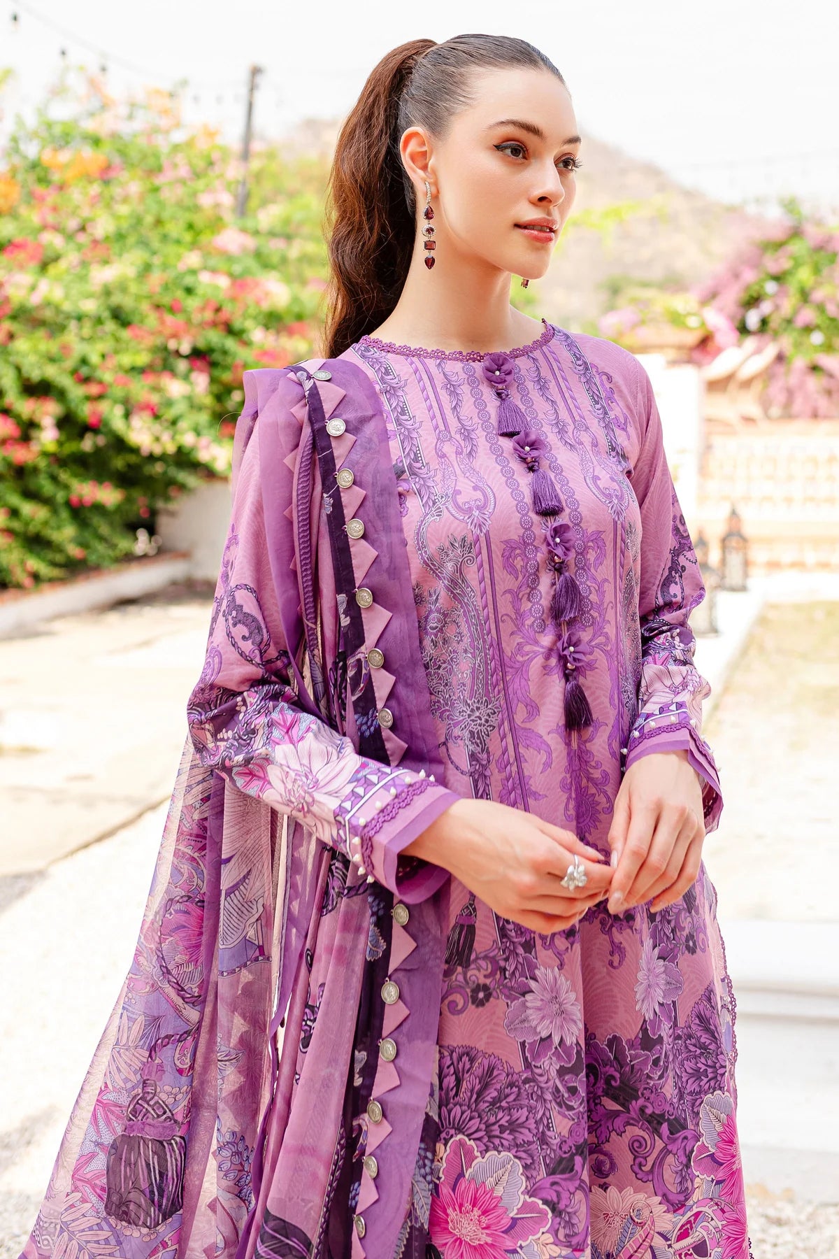 URBANE CHIFFON DUP VOL II 2024 - LILAC SUIT-SET