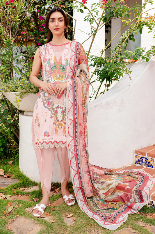 URBANE CHIFFON DUP VOL II 2024 - BABY PINK SUIT-SET