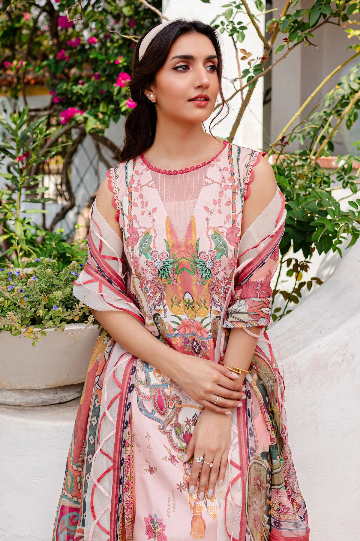 URBANE CHIFFON DUP VOL II 2024 - BABY PINK SUIT-SET