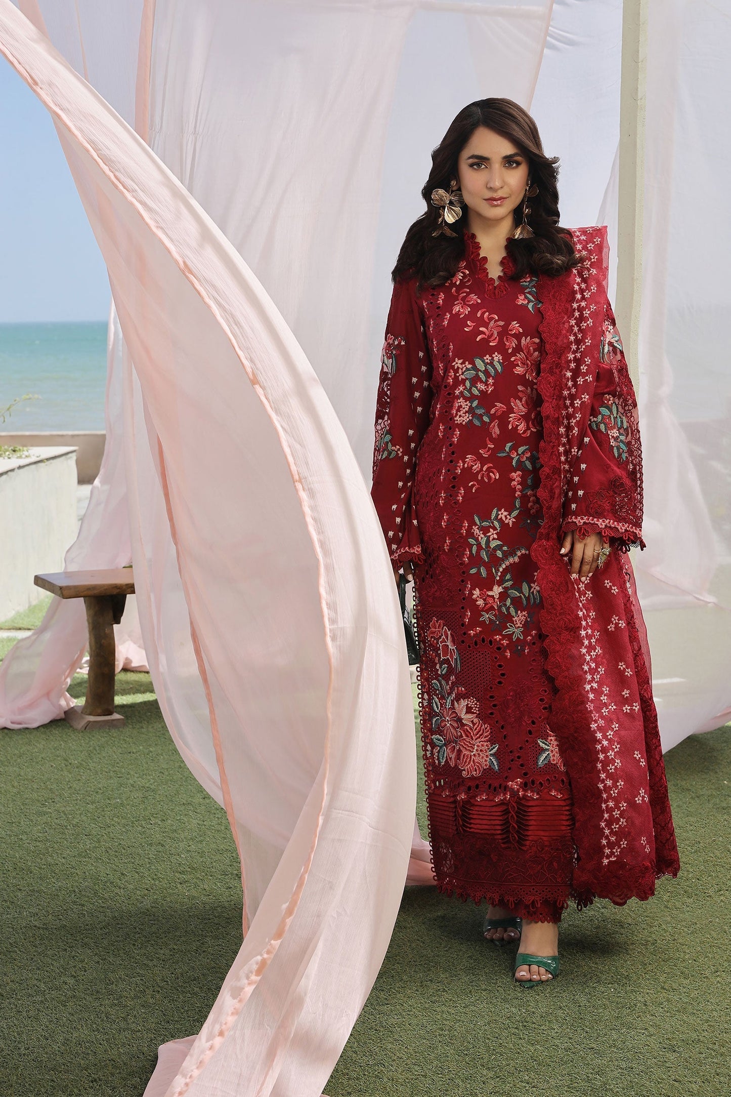 Maryam Hussain Luxury Lawn 24 | CRIMSON