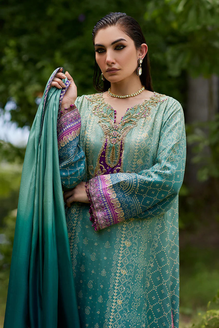 Leisha Teal Ombre Shirt And Dupatta