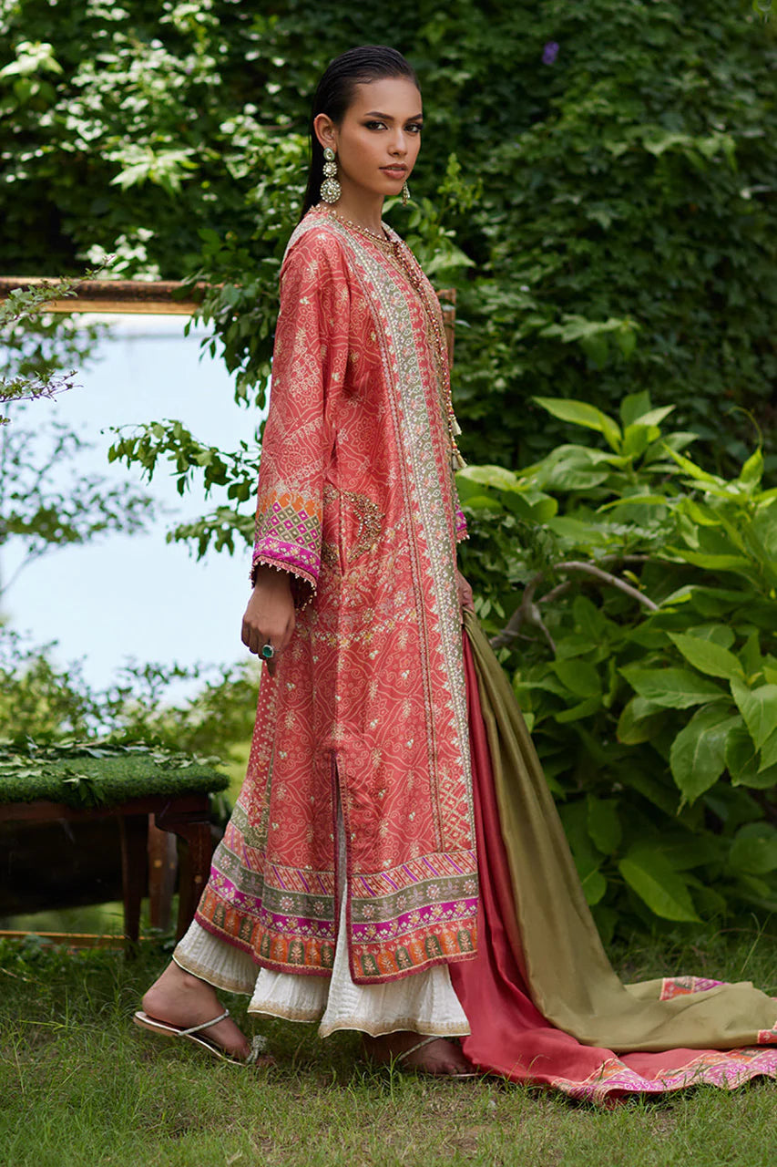 Bazif Burnt Orange Shirt And Dupatta