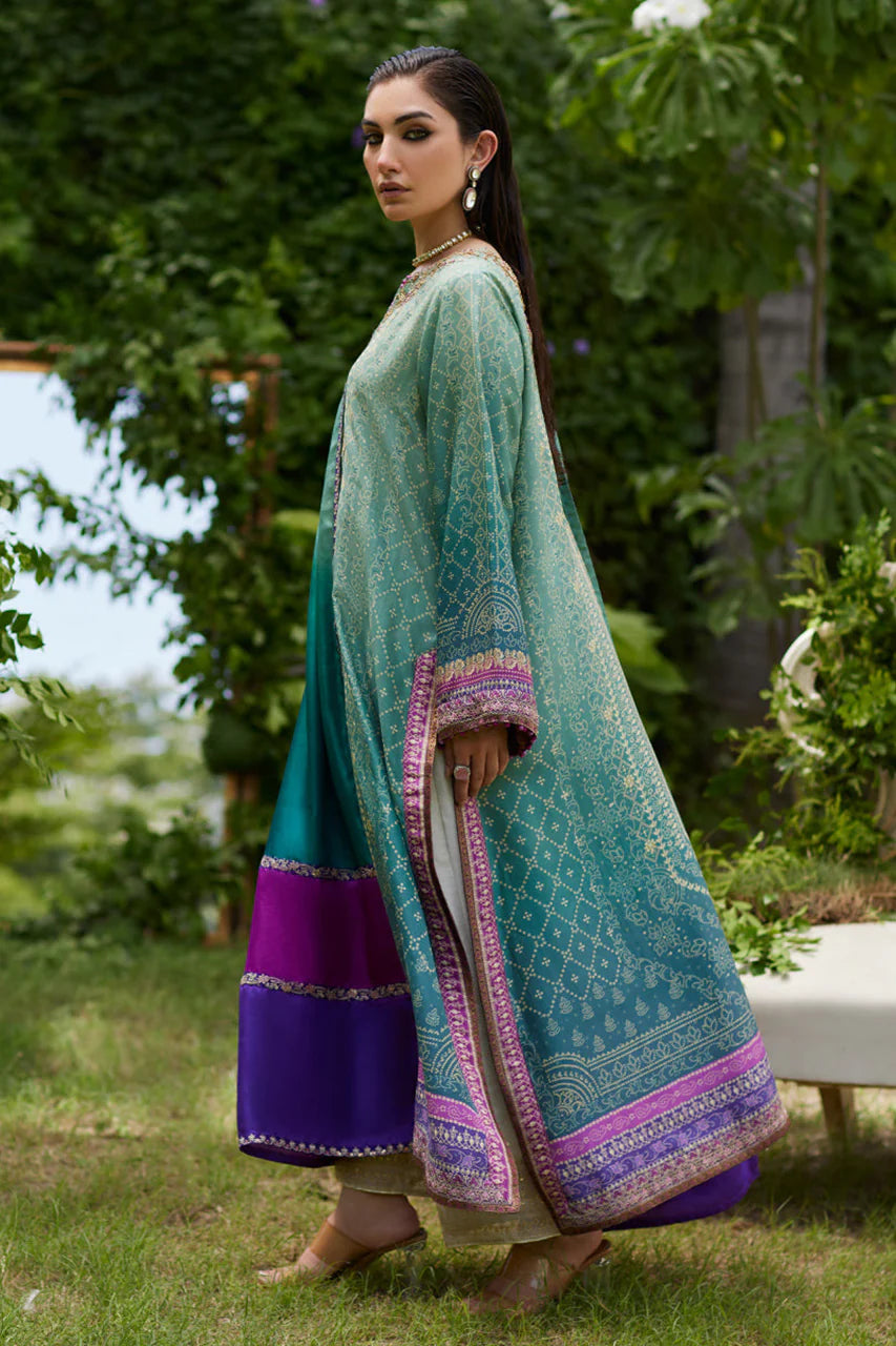 Leisha Teal Ombre Shirt And Dupatta