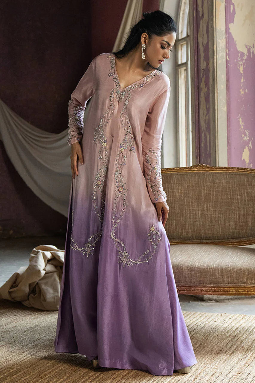 Lilac Ombre Silk With Pants