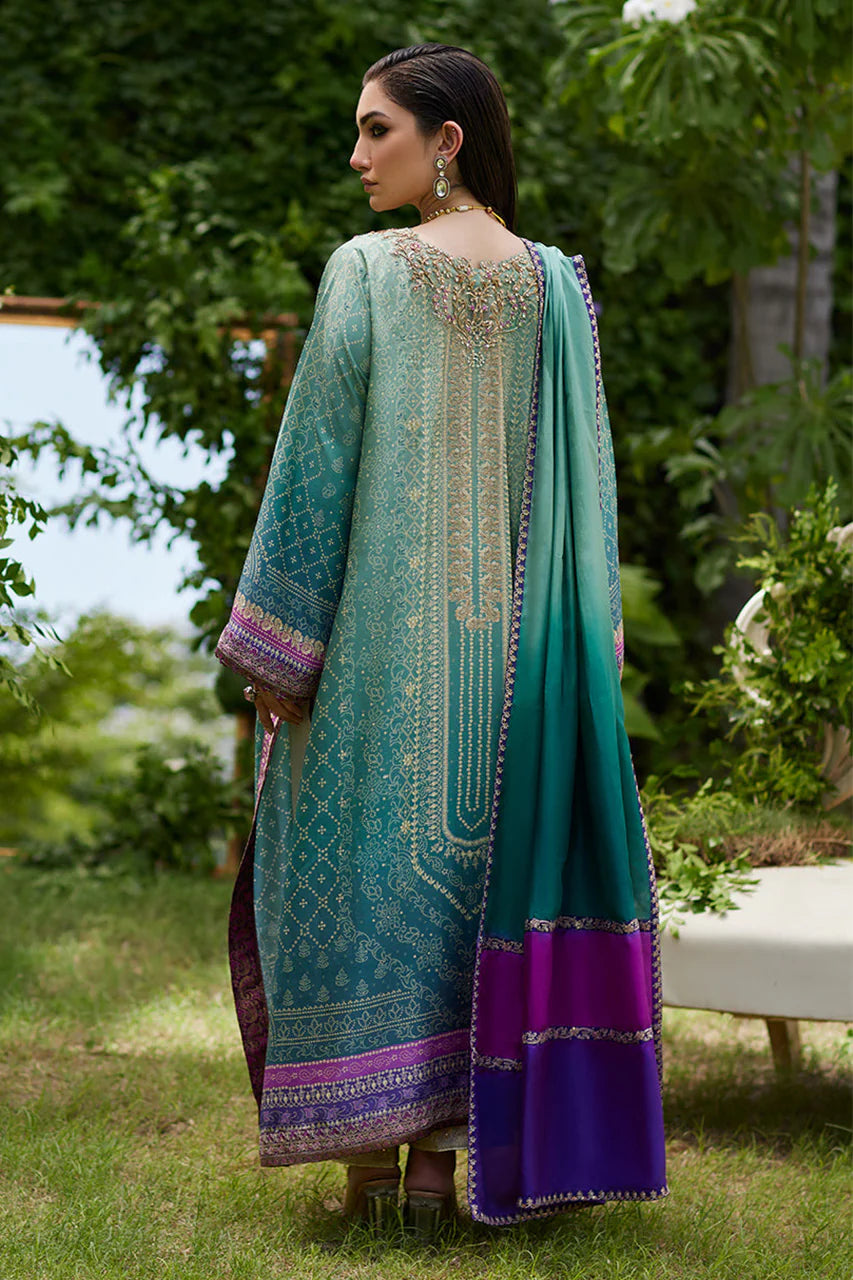 Leisha Teal Ombre Shirt And Dupatta