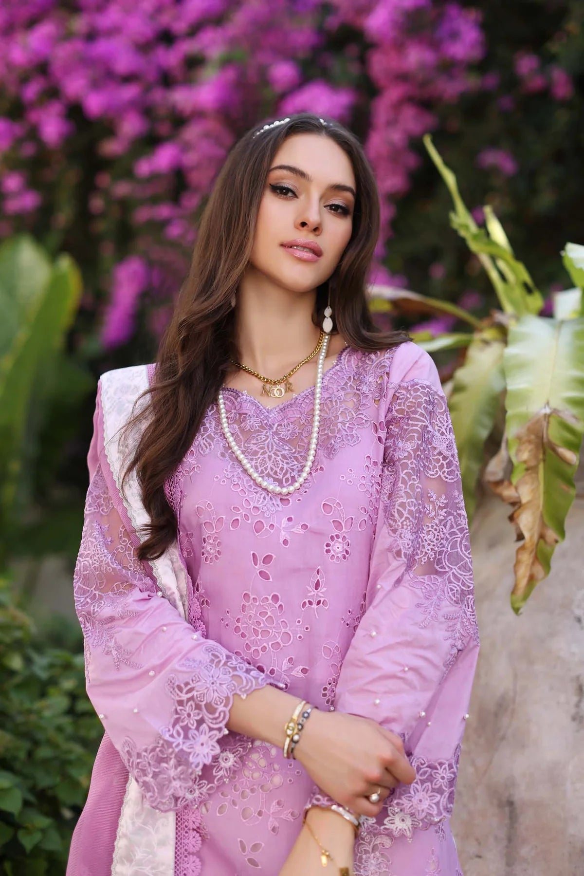 Noor Luxury Chikankari Lawn’24 | Saadi Aasad | D9-A