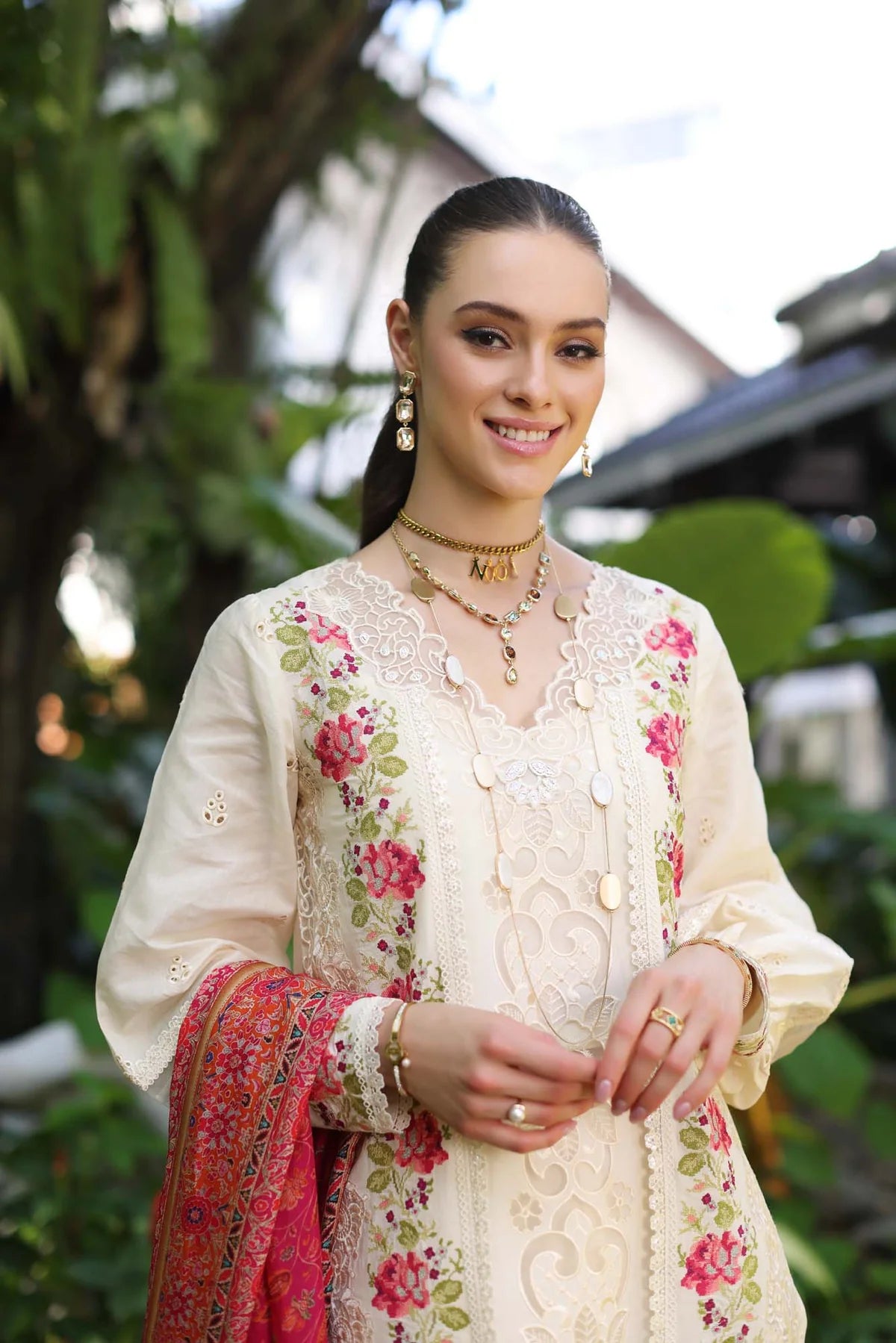 Noor Luxury Chikankari Lawn’24 | Saadi Aasad | D12-B