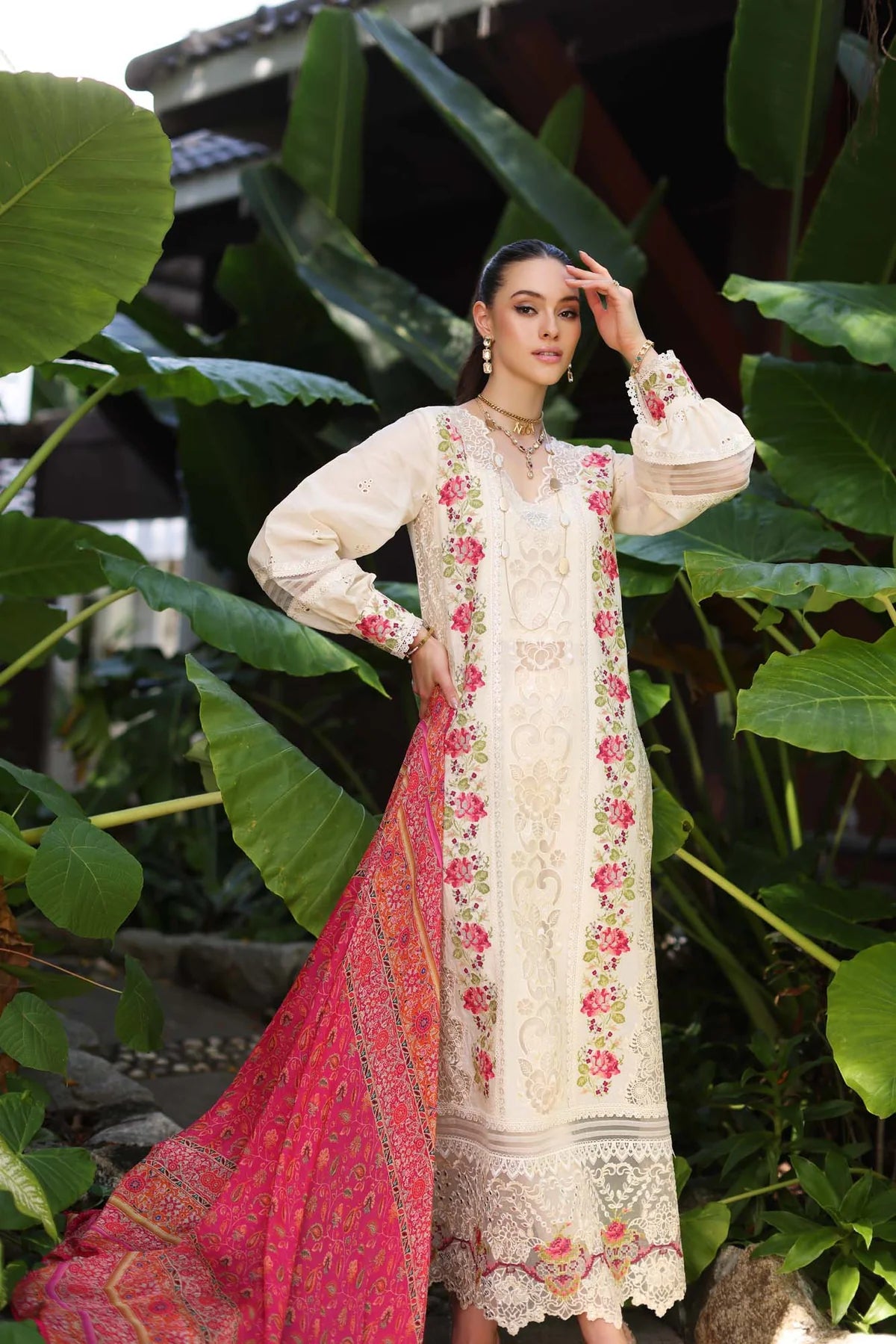 Noor Luxury Chikankari Lawn’24 | Saadi Aasad | D12-B