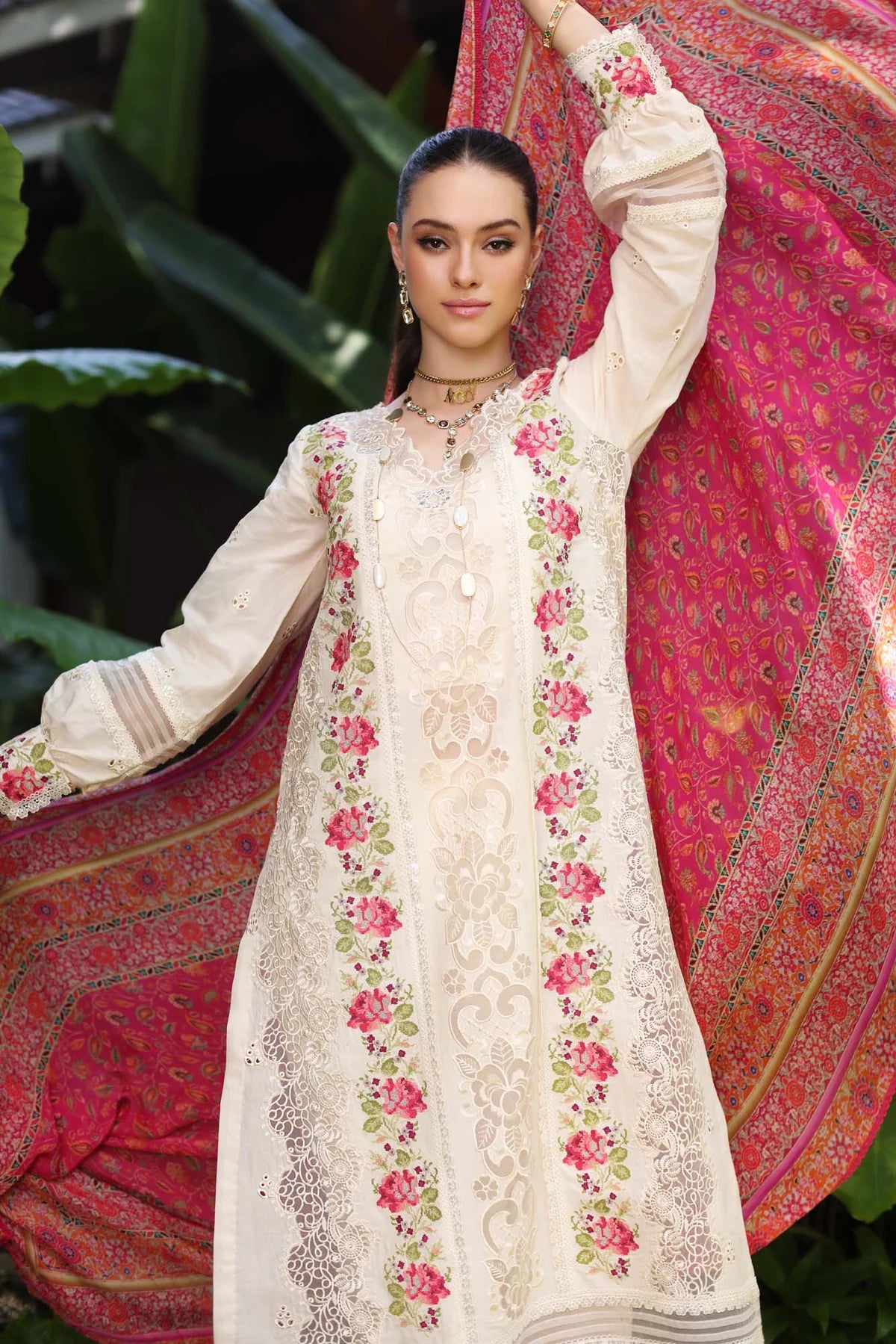 Noor Luxury Chikankari Lawn’24 | Saadi Aasad | D12-B