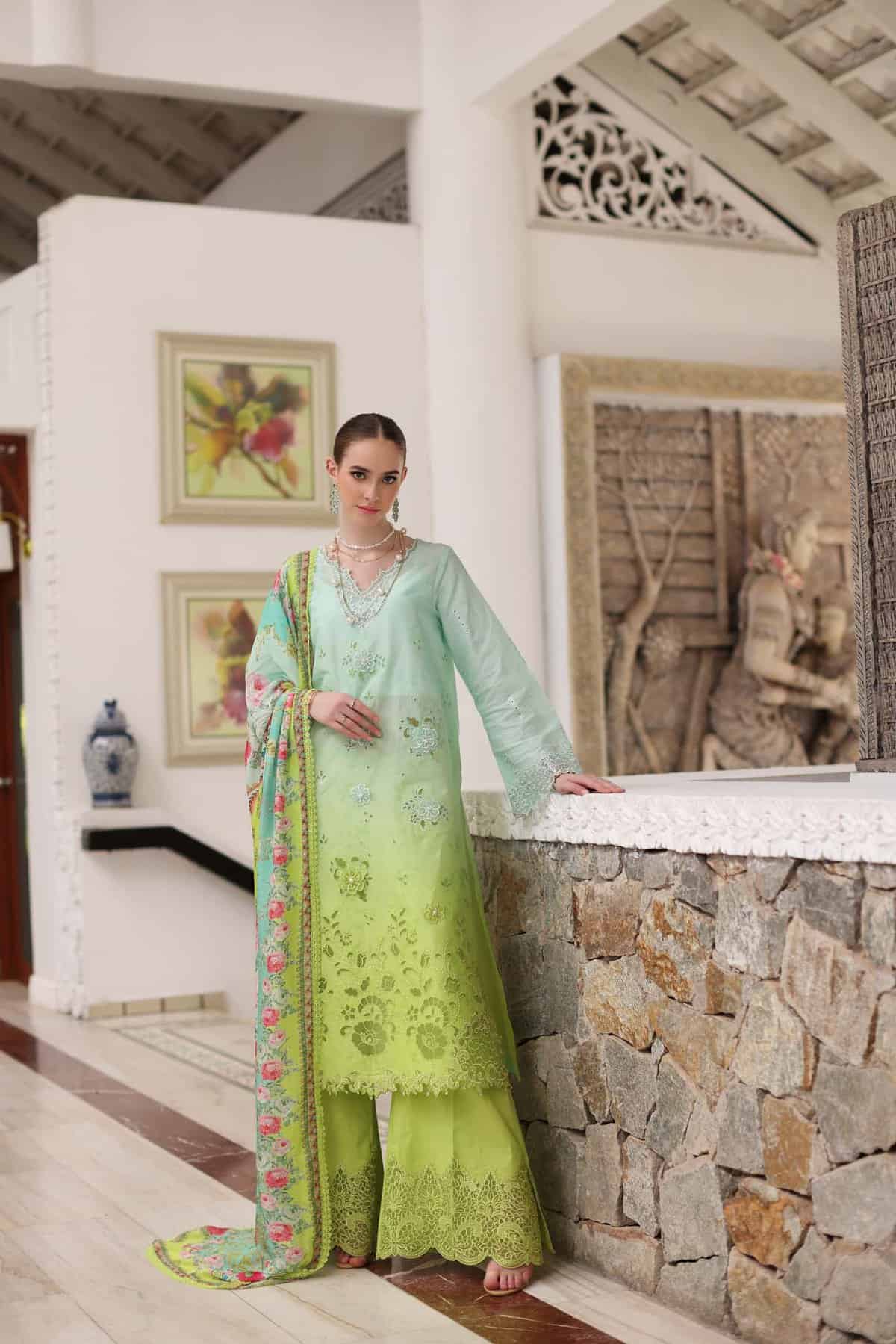 Noor Luxury Chikankari Lawn’24 | Saadi Aasad | D5-A