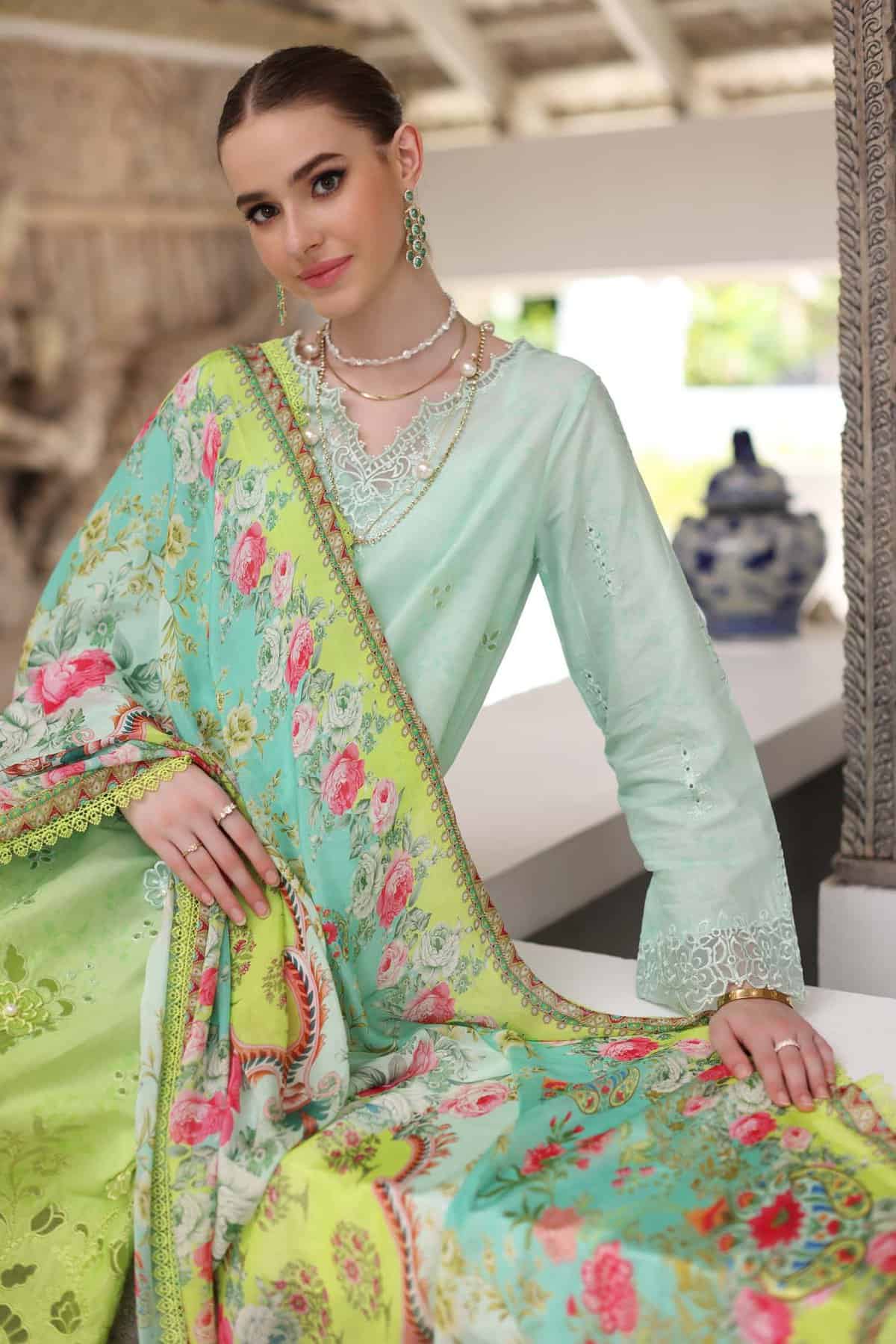 Noor Luxury Chikankari Lawn’24 | Saadi Aasad | D5-A