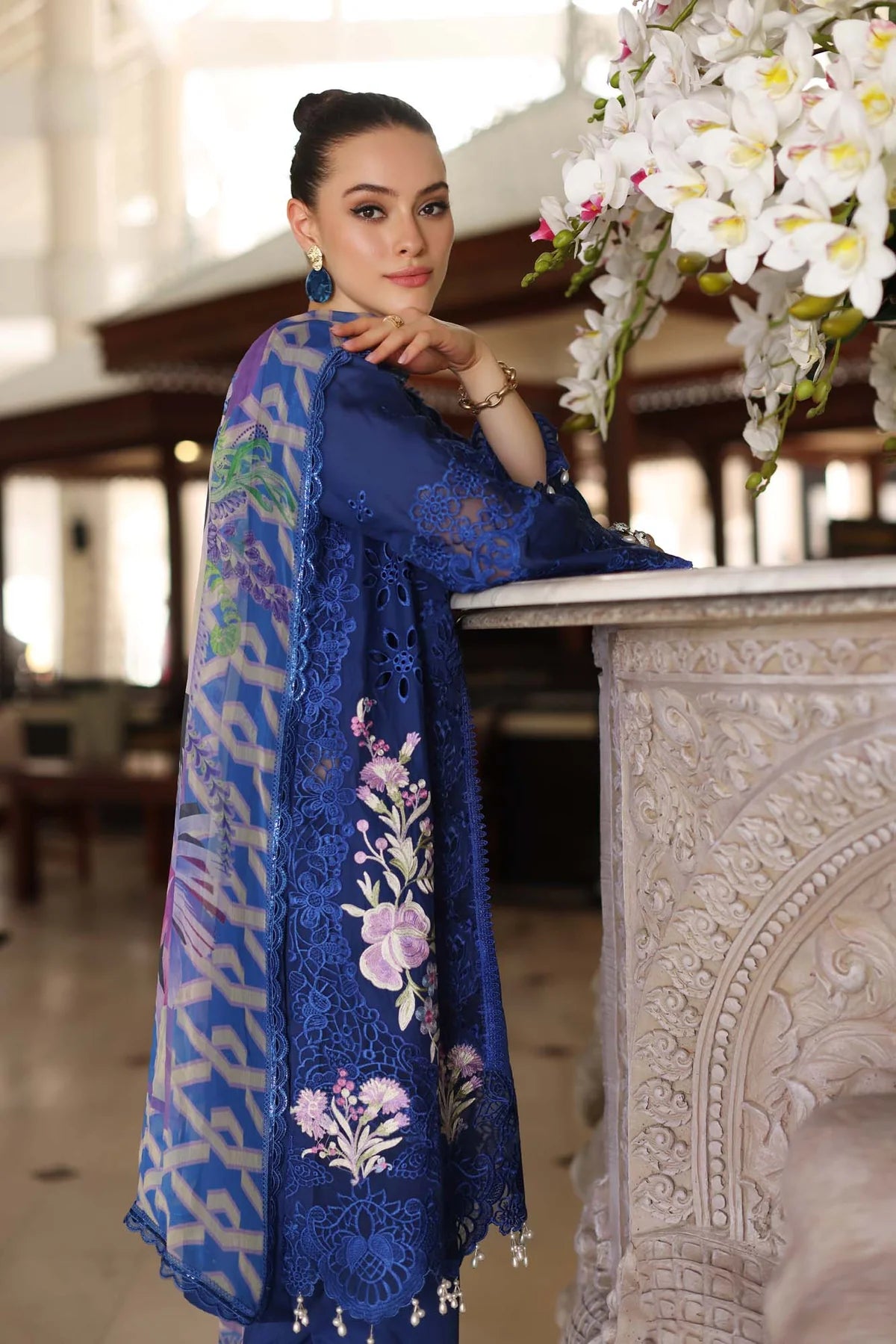 Noor Luxury Chikankari Lawn’24 | Saadi Aasad | D10-B