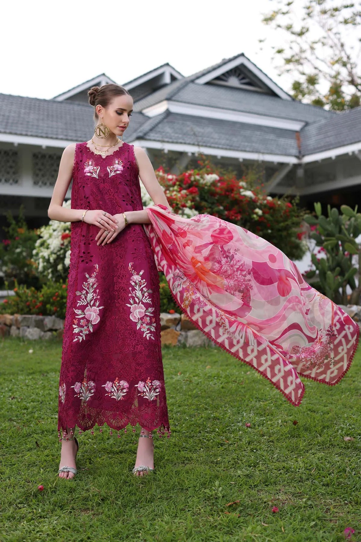 Noor Luxury Chikankari Lawn’24 | Saadi Aasad | D10-A