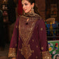 AJKK-01 EMBROIDERED TWISTED SILK 3 PCS PURPLE SUIT-SET