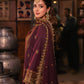 AJKK-01 EMBROIDERED TWISTED SILK 3 PCS PURPLE SUIT-SET