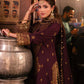 AJKK-01 EMBROIDERED TWISTED SILK 3 PCS PURPLE SUIT-SET