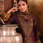 AJKK-01 EMBROIDERED TWISTED SILK 3 PCS PURPLE SUIT-SET