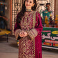 AJKK-03 EMBROIDERED TWISTED SILK 3 PCS MAGENTA SUIT-SET