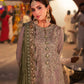 AJKK-08 EMBROIDERED TWISTED SILK 3 PCS BEIGE SUIT-SET