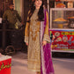 AJKK-12 EMBROIDERED CHIFFON 3 PCS GOLD SUIT-SET