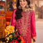 AJKK-14 EMBROIDERED NET 3 PCS PINK SUIT-SET