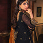 AJKK-15 EMBROIDERED CHIFFON 3 PCS BLACK SUIT-SET