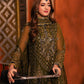 AJKK-16 EMBROIDERED CHIFFON 3 PCS GREEN SUIT-SET