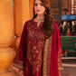 AJKK-19 EMBROIDERED TWISTED SILK 3 PCS RED SUIT-SET